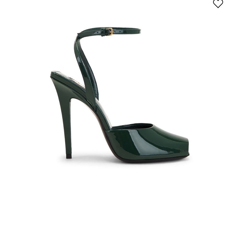 Saint Laurent Dark Green Platform Heels - Picture 5 of 5